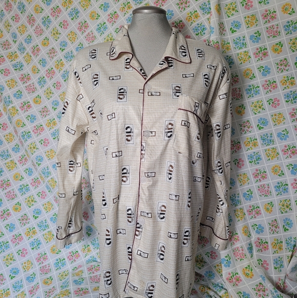 Snoopy print shirt cartoon shirt with piping, retro cartoon shirt - Picture 4 of 12